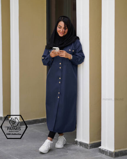 مانتو بلند دکمه دار